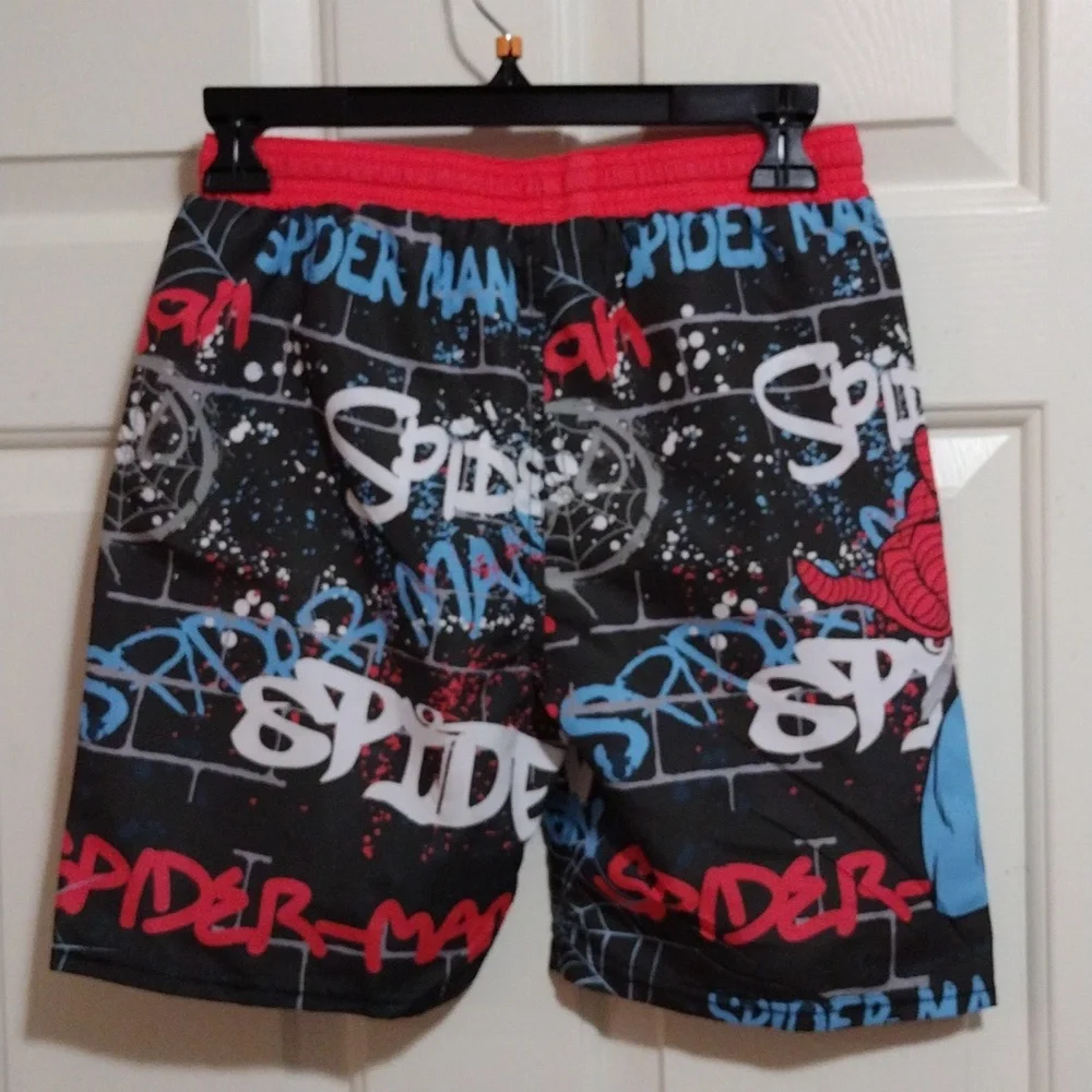 Spider-Man Swim Trunks - Black and Red Size Boy's Size 10/12 🆕